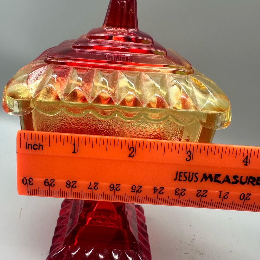 Jeanette Amberina Glass Compote - Picture 6 of 11